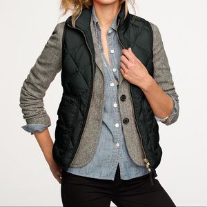 J. Crew Black Quilted Vest